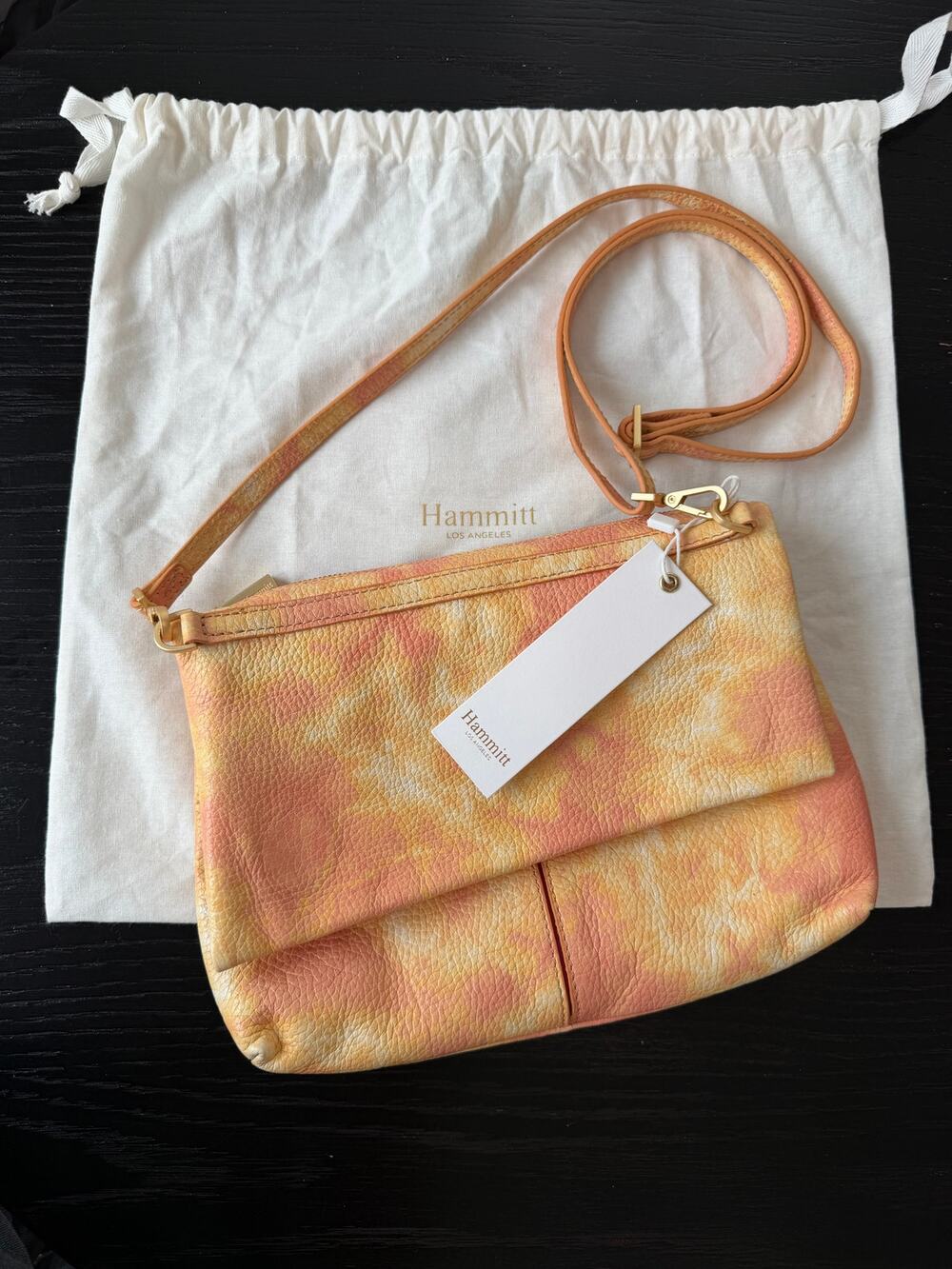 Hammitt NEW VIP Medium Marigold Mango Tie Dye Gold Studded Crossbody Bag